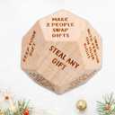 Santa Swap Gift Exchange Dice, Gift Exchange Dice, Christmas Games for Women Men Adult, Christmas Party Gifts Exchange Game, Wood Christmas,0.8 Inch 1PCS