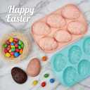 Easter Egg Molds Silicone 2 Pack Jumbo Easter Chocolate Molds Silicone Bunny Egg Shaped Muffin Cupcake Pan Non-stick Half Egg Shaped Moulds for Easter Breakable Chocolate, Easter Baking