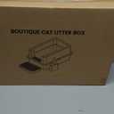 Stainless Steel Cat Litter Box, XL Enclosed Metal Litter Box with Lid & Side Litters Filter, Anti-Leak Non-Stick Design, Includes Scoop for Large Cats 6'' Deep Grey