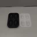 Football Ice Cube Tray 3D, Admaison Ice Ball Cube Mold with Funnel for Cocktails, Bourbon,Brandy, Whiskey Gifts for Men, Silicone Fun Shapes Black (Football)