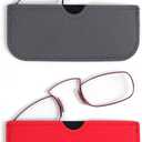 DXYXYO Armless Reading Glasses for Women Men, 2 Pack Mini Thin Legless Nose Clip Readers Compact with Small Portable Case