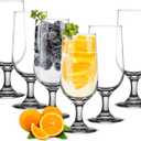 CHLJAR 12oz Water Goblets Set of 6, Clear Goblet Glasses Set for Home Bar, Wedding, Party, Elegant Design for Iced Tea, Sangria, Juice, Dishwasher Safe, Perfect for Daily Use Special Occasions