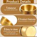 12 Pcs Stainless Steel Dipping Sauce Cups 2 oz Ramekin Mini Sauce Bowls Gold Condiment Cups Reusable Metal Ramekins Containers for Home Kitchen Restaurant Party (Gold, 55 ml)
