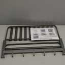 VOLPONE Bathroom Towel Rack with Double Towel Bar Foldable Towel Shelf Wall Mounted Towel Storage with Hooks No Assembly Required 24Inch Matte Grey (23.6in)