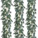 3Pcs Fake Eucalyptus Vines, 6.5FT Silk Ivy Garland, Odorless Lush Green Leaves Artificial Hanging Plants, Boho Forest Greenery Decor for Home, Classroom, Wall,Party, Wedding Decoration