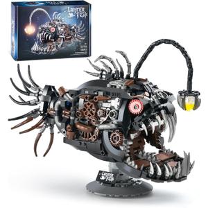 XITALAXU Mechanical Fish Building Sets,Ocean Animal Collection Toy,Adults Home or Office Decor,STEM Building Gift for Teens Boys and Girls 8-14 (1038PCS)