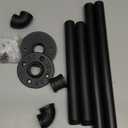 Industrial Iron Pipe Clothes Hanging Bar DIY Wall-Mounted Garment Rack Heavy Duty Clothing Rack for Bedroom, Laundry Room, Closet Storage (Black 28 inch)