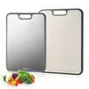 Titanium Cutting Boards for Kitchen Double-Sided, Cutting Board Double Sided Food Grade, Pure Titanium and Wheat Straw PP, Dishwasher Safe Easy to Clean (Medium 10"L x 15"W)