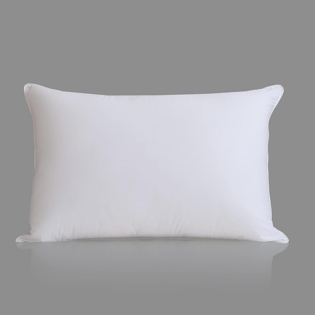 Three Geese Standard/Queen Pillowcases-Zipper Closure-100%Egyptian Cotton-1 Piece Extra Soft Pillow Cover,Outer Pillowcase with The Soft Polyester Filling-Suitable for Goose Feather Pillow. (Soild White)