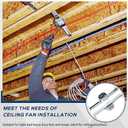 Therwen 12 Pcs Adjustable Fan Electrical Box Brace for Ceiling Fans and Light Fixtures Ceiling Fan Mounting Bracket, 14.2 Inches in Length