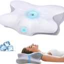 Olumoon Neck Pillow Memory Foam Pillows - Neck Support Pillow for Pain Relief, Ergonomic Cervical Pillow for Sleeping, Orthopedic Contour Bed Pillow for Side, Back & Stomach Sleepers with Pillowcase