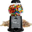Gumball Machine for Kids 9" - Heavy Duty Metal with Glass - Christmas Antique Style Bubble Gum Machine - Kids Coin Operated Toy Bank for USA Coins - Candy Dispenser - Playo (Black)