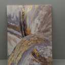 FLTABI Abstract Wall Art with Gold Foil Grey Gold Textured Canvas Pictures Abstract Painting Gold Line Artwork for Living Room Bedroom Kitchen Decor Ready to Hang 16''Hx24''W / 40x60cm