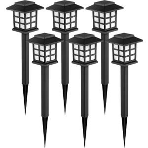 GIGALUMI Solar Outdoor Lights6 Pack LED Solar Lights Outdoor Waterproof, Solar Walkway Lights Maintain 10 Hours of Lighting for Your Garden, Landscape, Path, Yard, Patio, Driveway (Warm White)