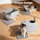 Stainless Steel Litter Box with Lid, XL Large Enclosed Cat Litter Box