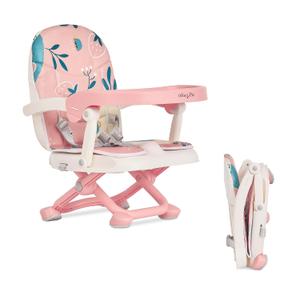 Dream On Me Munch N Go Booster Seat for Babies 636 Months, 3-in-1 Feeding, Floor & Table Seat, Adjustable 4 Heights, Lightweight Portable Design, 3-Point Safety Harness, Easy to Fold & Carry- Pink
