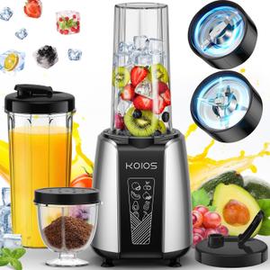 KOIOS Smoothie Blender, Max 1000w Personal Blender for Shakes and Smoothies, 12Pcs Coffee Grinder and Countertop Blenders Combo for Kitchen, Portable Smoothie Blenders with 2x22 oz To-Go Cups, Non-BPA KOIOS Smoothie Blender, Max 1000w Personal Blender for Shakes and Smoothies, 12Pcs Coffee Grinder and Countertop Blenders Combo for Kitchen, Portable Smoothie Blenders with 2x22 oz To-Go Cups, Non-BPA