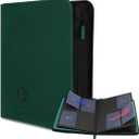 Card Guardian - Toploader 4 Pocket Premium Binder with Zipper for 160 Cards - Side Loaded Pockets - Compatible with Sports and Trading Cards TCG (Green)