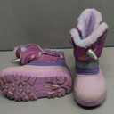 K KomForme Waterproof Girls Snow Boots with Faux Fur Lining, Warm Winter Shoes for Kids Size 10