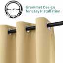 Pickluc Blackout Curtain 108 Inches Long 2 Panels, Grommet Window Drapes for Living Room, Thermal Insulated, Noise Reduction, Privacy Protection, Beige, 52" Wide x 108" Length