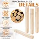 Threehoney 4 Pcs Farmhouse Table Legs, 35.5" x3.5'' Pine Dining Table Legs for Furniture Unfinished Wooden Furniture Dining Cottage Bench Coffee for DIY(Raised Panel)
