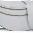 Bum Bags for Women Crossbody,Spacious Nylon Crossbody Bag Trendy Checkered Purse Shoulder Bag 2025 (Light Grey)