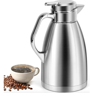 Coffee Carafes for Keeping Hot, ShineMe Stainless Steel Thermal Coffee Carafe, Double Walled Vacuum Coffee Pot61oz Insulated Tea & Coffee Dispenser, Long Heat/Cold Retention