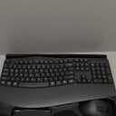 Wireless Keyboard and Mouse Combo, 2.4G Full Size Wave Keys Ergonomic Keyboard with Wrist Rest and 3-Level DPI Adjustable Wireless Ergonomic Mouse for Windows, Mac OS Desktop/Laptop/PC(Black)