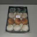 Christmas Tree Ornaments Set Velvet Balls, 12pcs Shatterproof Christmas Bulbs Ornaments for Xmas Tree Decorative Hanging, Vintage Flocked Decoration, 78mm, 3.15 in, Multicolor Green Brown Neutral