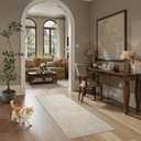 Valenrug Runner Rug Non Slip - 2x6 Runner Rugs for Hallways High-Low Pile Textured Rugs Runners, Foldable Washable Runner Rug for Kitchen Bedroom Entryway Laundry Living Room, Beige