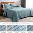 Mellanni King Bedspread Coverlet Set - Bedding Cover with Shams - Ultrasonic Quilting Technology - 3 Piece Oversized Quilt Set - Bedspreads & Coverlets (King, Spa Blue)