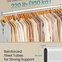 SONGMICS Clothes Rack with Wheels, Heavy-Duty Clothing Rack for Hanging Clothes, Portable, 17.7 x (36.2-52) x 63.6 Inches, with Extendable Rail, 220 lb Load Capacity, Silver UHSR13SV1