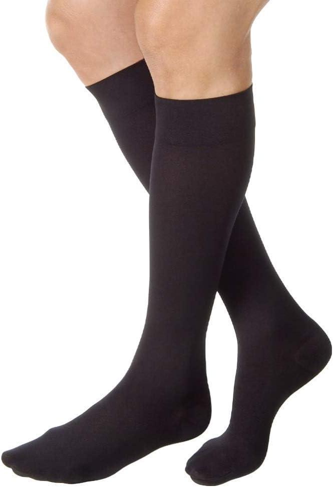 JOBST Relief Knee High Graduated Compression Socks, 15-20 mmHg - Comfortable Unisex Design - Closed Toe, Black, Medium