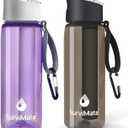 SurviMate Purified Water Bottle for Camping, Hiking, Backpacking and Travel, BPA Free with 5-Stage Intergrated Filter Straw