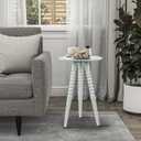 Silverwood Allison Compact Round Accent Table with Turned Legs, Sea Glass, 14" X 22.8" X 14"