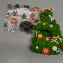 2026 New Christmas Clothes for LABUBU 17cm Doll (NO Doll), Stand and Package Handcrafted One-Piece Christmas Tree Figures Clothes - Poms and Bows (Green), Cute Set Compatible with Standing Sitting