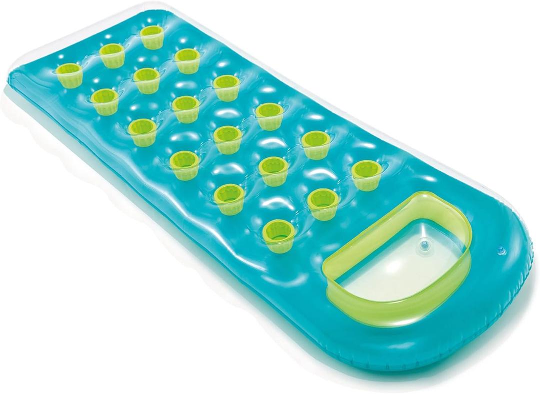 INTEX 59895EP 18-Pocket Suntanner Inflatable Pool Float Raft Lounger Swimming Mat, 74" X 28", 1 Pack