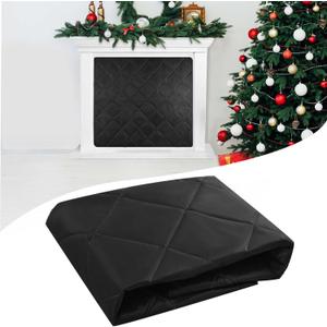 Magnetic Fireplace Cover Blanket Draft Stopper 51*39in Brick Fireplace Screen Insulation Cover Chimney Cold Air Blocker with Strong Magnet Hook-and-Loop Fasteners for Winter Iron Frame Stops Heat Loss