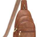 Anti Theft Crossbody Bags for Women, RFID Sling Bag Travel Purse, RFID Cross Body Purses Chest Bag for Travel Brown