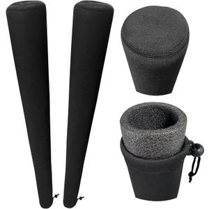 Pair of Boat Trailer Guide Pole Pad and Cover Heavy Duty Canvas Boat Trailer Capped Guide Pole Pad Cover- Black