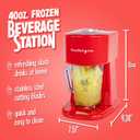 Nostalgia Retro 40-Ounce Frozen Beverage Station - Slushie Machine and Ice Shaver with Automatic Mixing for Soda, Cocktails and Margaritas - Easy & Safe Use - Red