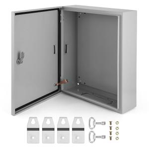 Garvee Outdoor Electrical Box,20x16x6 Steel Junction Box, NEMA 4X Electrical Enclosure Box IP66 Waterproof & Dustproof, Universal Electrical Project Box with Lock & Mounting Plate