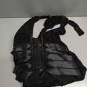 Women's Lace Bodysuit Shorts Solid Color Sleeveless Halter Backless Cross Bandage Jumpsuit Party Club Rompers, Size: L