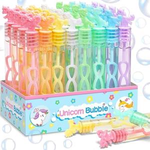 30 Piece Mini Unicorn Bubble Wand with Gift Box, Pastel Unicorn Party Favors for Kid, Toddler Girl Birthday Parties Decoration, Goodie Bag Stuffers Supplies, Bubbles Gift Toy Bulk, Carnival Prizes