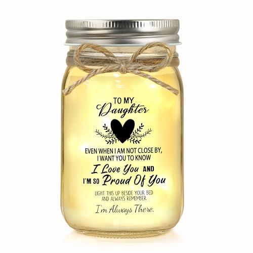 Gift for Daughter, Daughter Birthday Gifts from Mom Dad, Mother Daughters Gift, Daughters Gifts Mother's Day Graduation Decorative Jar Light Night