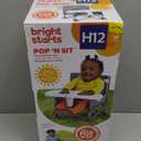 Bright Starts Pop 'N Sit Portable Booster, Indoor/Outdoor Use, Floor Seat with Feeding Tray, Grey, 6 Mos - 3 Yrs (Gray 2)
