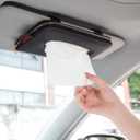 Car Tissue Holder, Car Visor Tissue Holder, Perfect Solid Color Auto Tissue Box, Tissue case Holder for Car (Black)