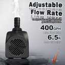 SongLong 25W 400GPH 10ft Cable Ultra Silent Water Pump with Tubing, Overheat Protection | Perfect for Small Fountains, Fish Ponds & Hydroponics