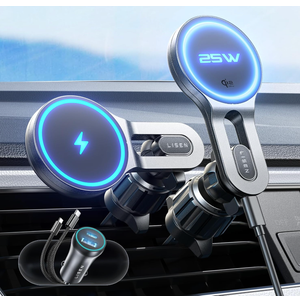 LISEN for Qi2.2 25W MagSafe Car Mount Charger, [Stable & Fast Charging] for Car Vent Magnetic Wireless Car Charger, Car Phone Holder Charger Car Accessories Fits iPhone 17 Pro Max Air 16 15 14 13 12