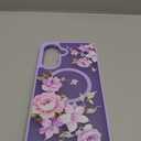 for Samsung Galaxy A36 5G Floral Phone Case with 2X Screen Protector, Military Grade Magnetic Translucent Matte Girls Women Flower Pattern Protective Cover for A36 5G (Light Purple)